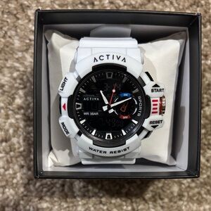 Ativa Men's Black Dial White Sports Watch